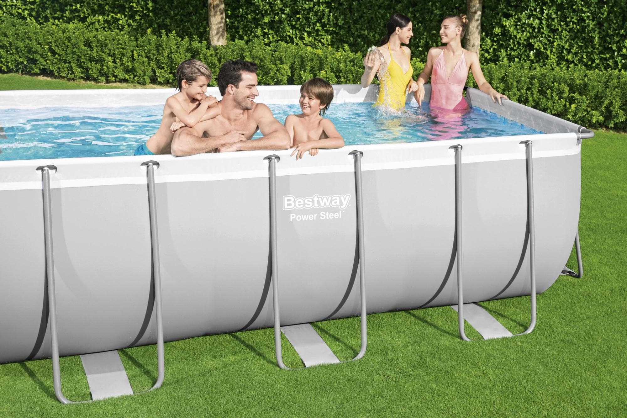 Piscine fuori terra Set piscina fuori terra rettangolare da 412x201x122 cm Bestway 4