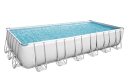 Piscine fuori terra Piscina base struttura e liner rettangolare Power Steel da 732x366x132 cm grigio chiaro Bestway 1