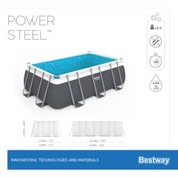 Piscine fuori terra Piscina base struttura e liner rettangolare Power Steel da 404x201x100 cm Bestway 7