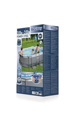Piscine fuori terra Set piscina fuori terra ovale Power Steel da 305x200x84 cm grigio scuro Bestway 7