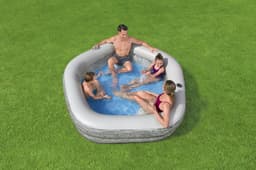 Giochi gonfiabili per bambini Piscina gonfiabile TruPrint effetto pietra da 213x206x53 cm Bestway 5