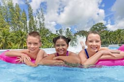 Piscine fuori terra Piscina base struttura e liner rettangolare Power Steel da 404x201x100 cm effetto rattan grigio Bestway 5