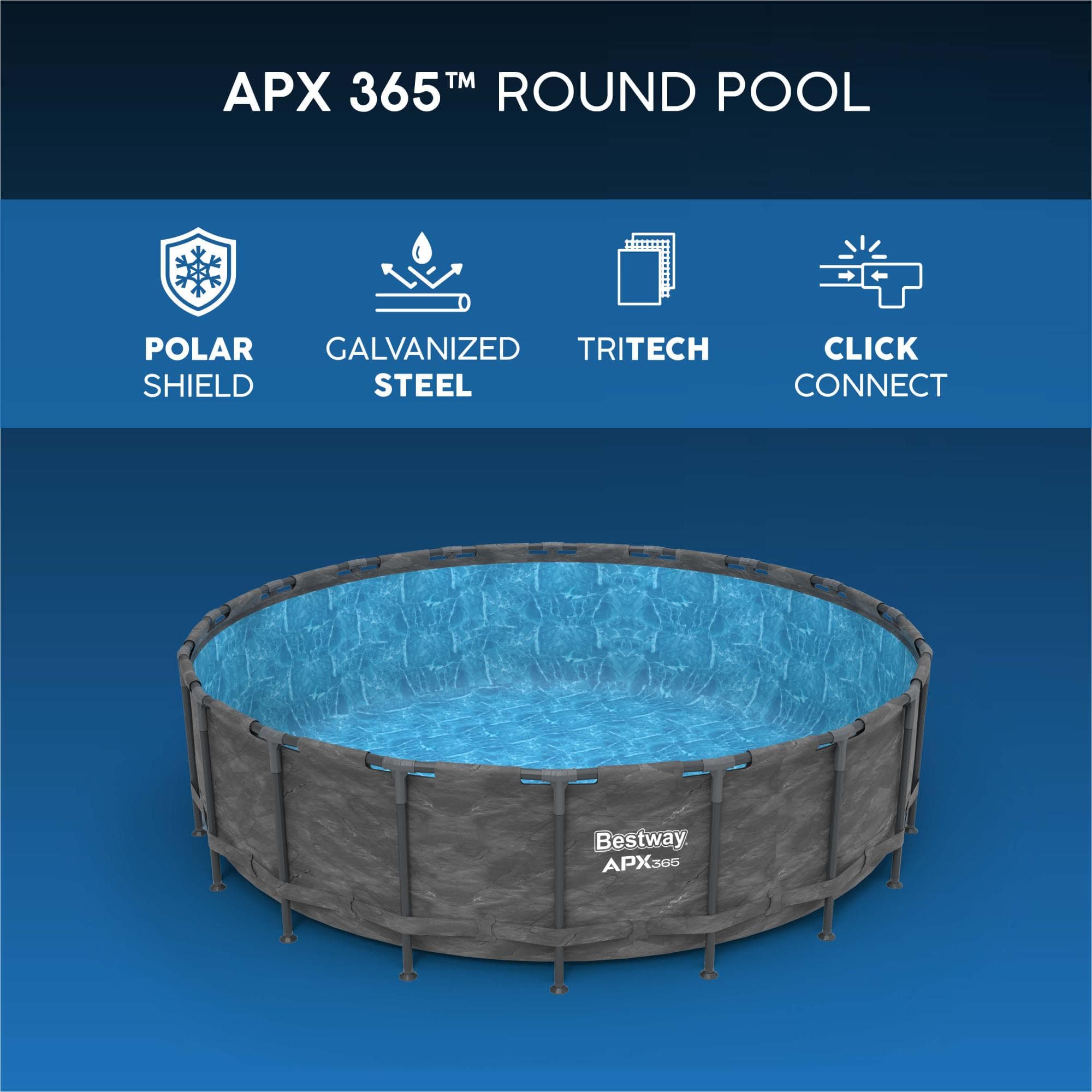 Piscine fuori terra Piscina solo struttura e liner APX 365 da 610x132 cm Bestway 5