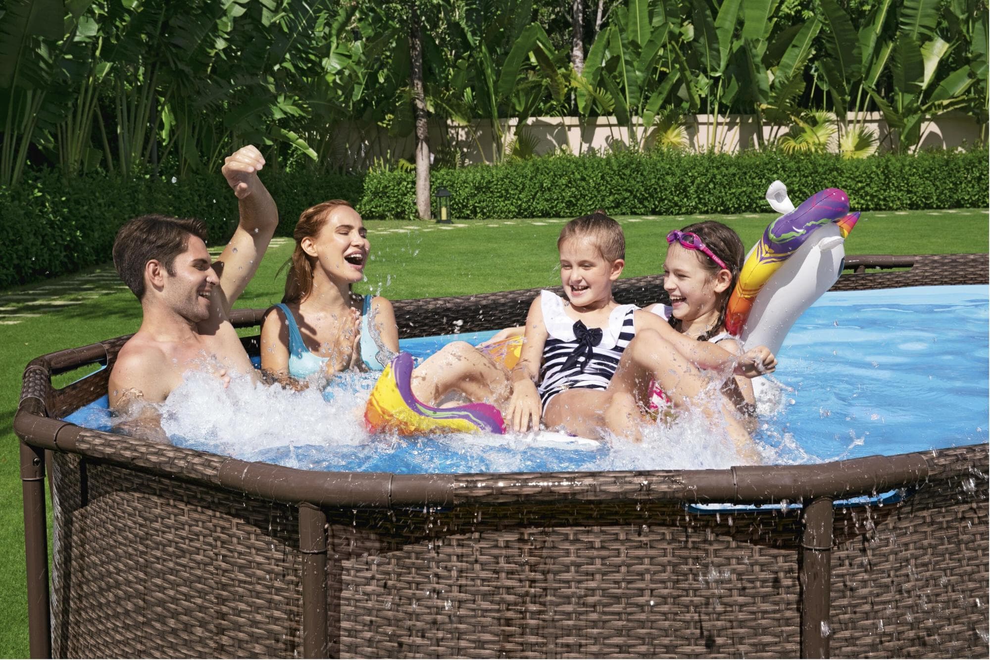 Piscine fuori terra Set piscina da 549x274x122 cm rattan marrone Bestway 4