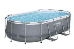 Piscine fuori terra Piscina base struttura e liner ovale Power Steel 427x250x100 cm grigio scuro Bestway 1