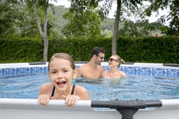 Piscine fuori terra Set piscina fuori terra rotonda Steel Pro MAX da 427x107 cm grigio chiaro Bestway 4