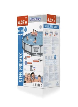 Piscine fuori terra Set piscina fuori terra rotonda Steel Pro MAX da 427x84 cm grigio chiaro Bestway 6