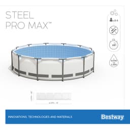 Piscine fuori terra Set piscina fuori terra rotonda Steel Pro MAX da 427x107 cm grigio chiaro Bestway 8