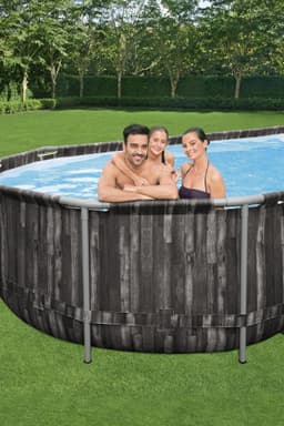 Piscine fuori terra Set piscina da 732x366x122 cm effetto legno scuro Bestway 8