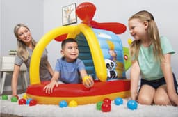 Giochi gonfiabili per bambini Playcenter gonfiabile Elicottero Fisher Price con 25 palline Bestway 2