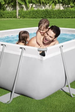 Piscine fuori terra Set piscina fuori terra rettangolare Power Steel da 282x196x84 cm grigio chiaro Bestway 6