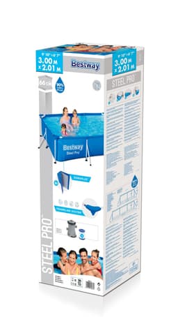 Piscine fuori terra Set piscina fuori terra rettangolare Steel Pro da 300x201x66 cm blu Bestway 7