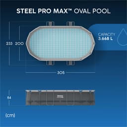 Piscine fuori terra Piscina grigio scuro da 305x200x84 cm Bestway 8