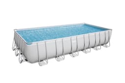 Piscine fuori terra Set piscina fuori terra rettangolare Power Steel - 732x366x132 cm grigio chiaro Bestway 2