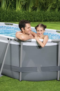 Piscine fuori terra Set piscina fuori terra ovale Power Steel da 305x200x84 cm grigio scuro Bestway 6