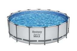 Piscine fuori terra Piscina base struttura e liner rotonda Steel Pro MAX da 457x122 cm grigio chiaro Bestway 1