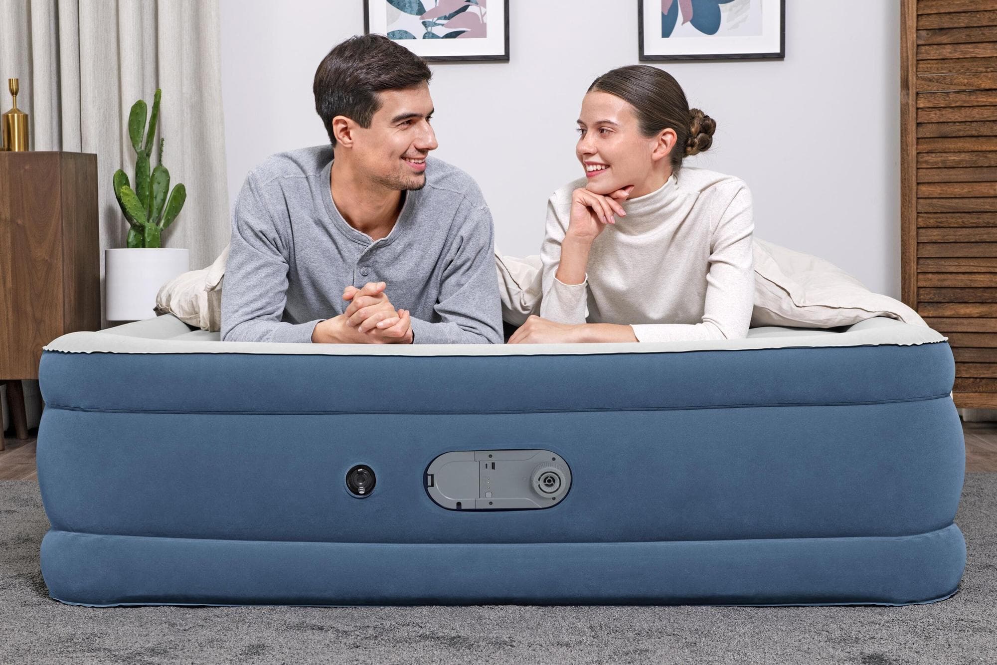 Materassi gonfiabili Materasso matrimoniale blu AlwayzAire da 203x152x46 cm Bestway 4