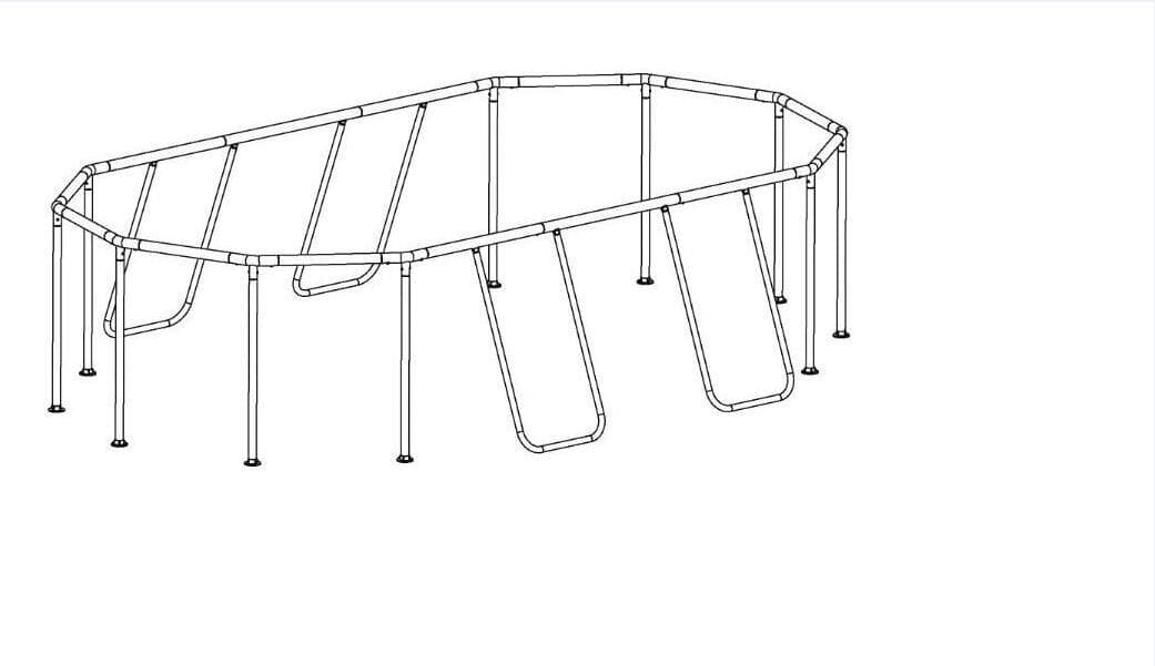 10' x 6'7" x 33"/3.05m x 2.00m x 84cm Pool Complete Frame
