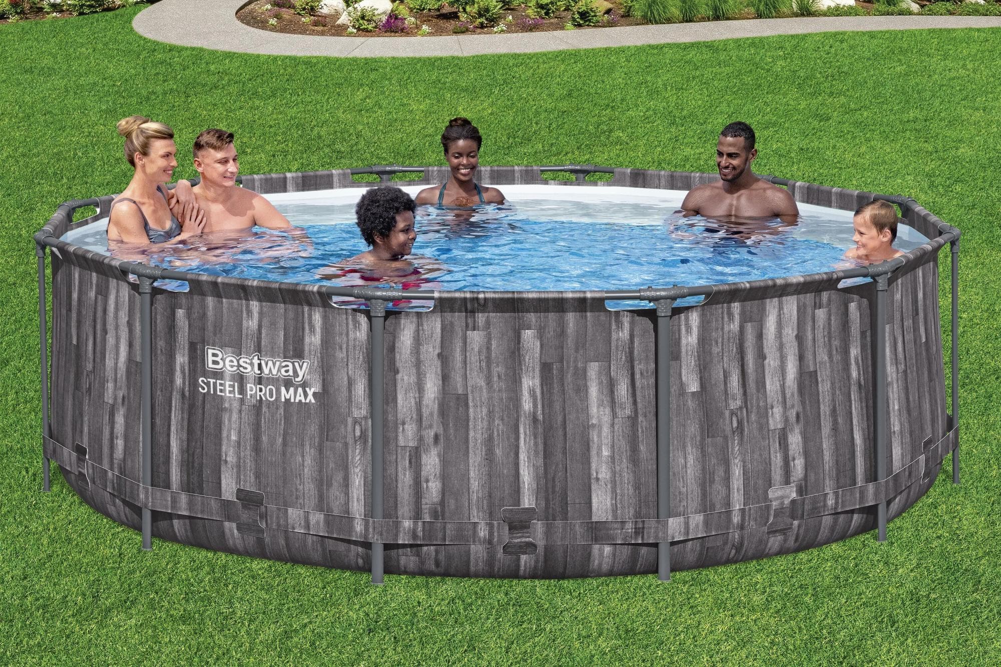 Piscine fuori terra Piscina solo struttura effetto legno scuro - 366x100 cm Bestway 2