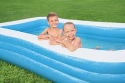 Giochi gonfiabili per bambini Piscina gonfiabile rettangolare a 3 anelli da 305mx183x56cm Bestway 7