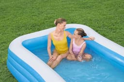 Giochi gonfiabili per bambini Piscina gonfiabile rettangolare a 3 anelli da 305mx183x56cm Bestway 6