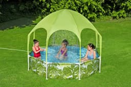 Giochi gonfiabili per bambini Piscina con parasole UV Careful Splash-in-Shade verde da 244x51 cm Bestway 2