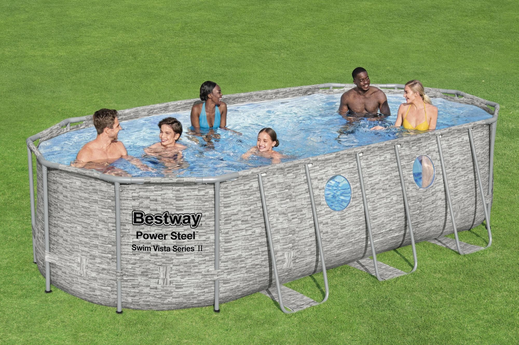 Piscine fuori terra Set piscina da 549x274x122 cm effetto pietra Bestway 3