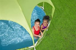 Giochi gonfiabili per bambini Piscina con parasole UV Careful Splash-in-Shade verde da 244x51 cm Bestway 3