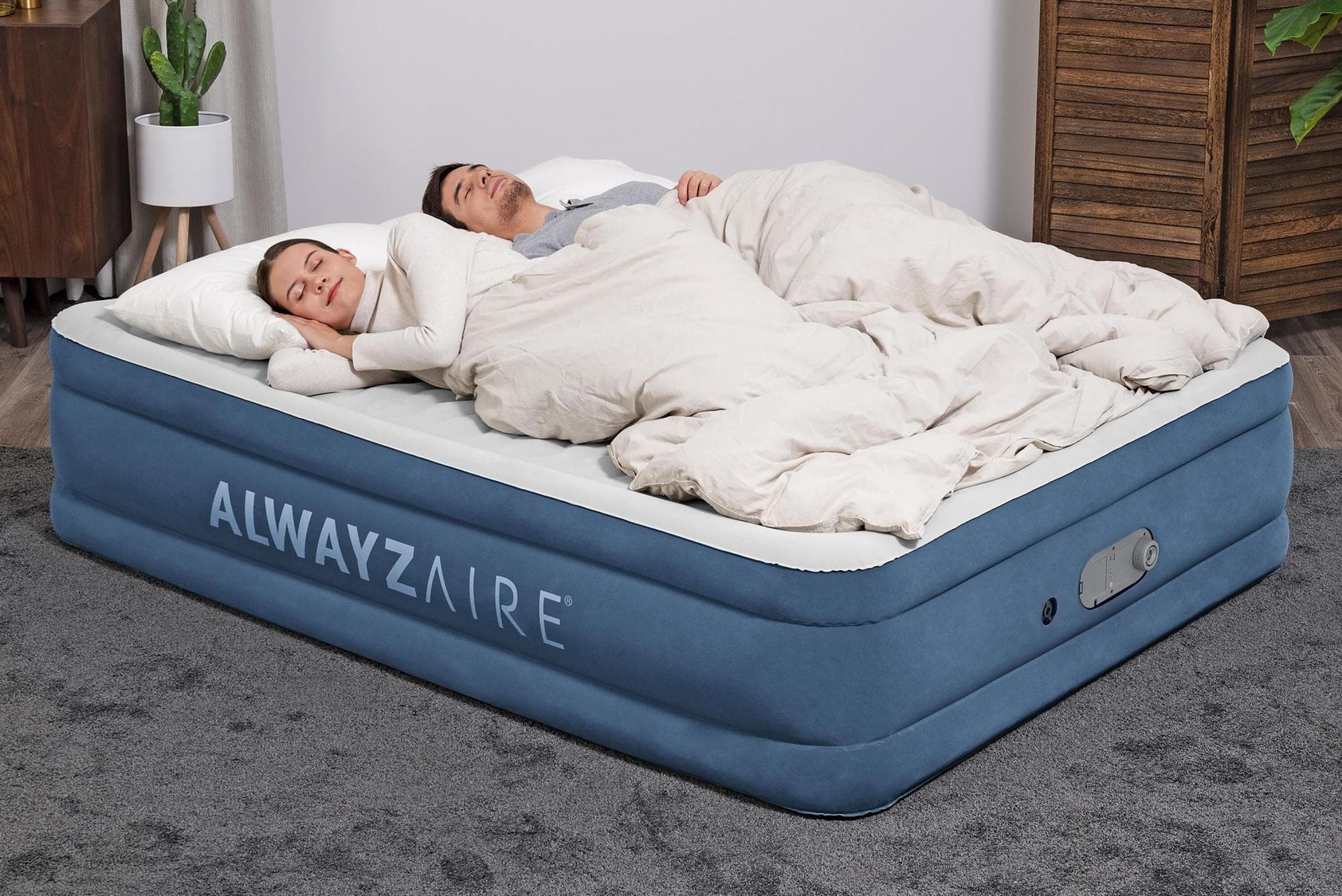 Materassi gonfiabili Materasso matrimoniale blu AlwayzAire da 203x152x46 cm Bestway 3