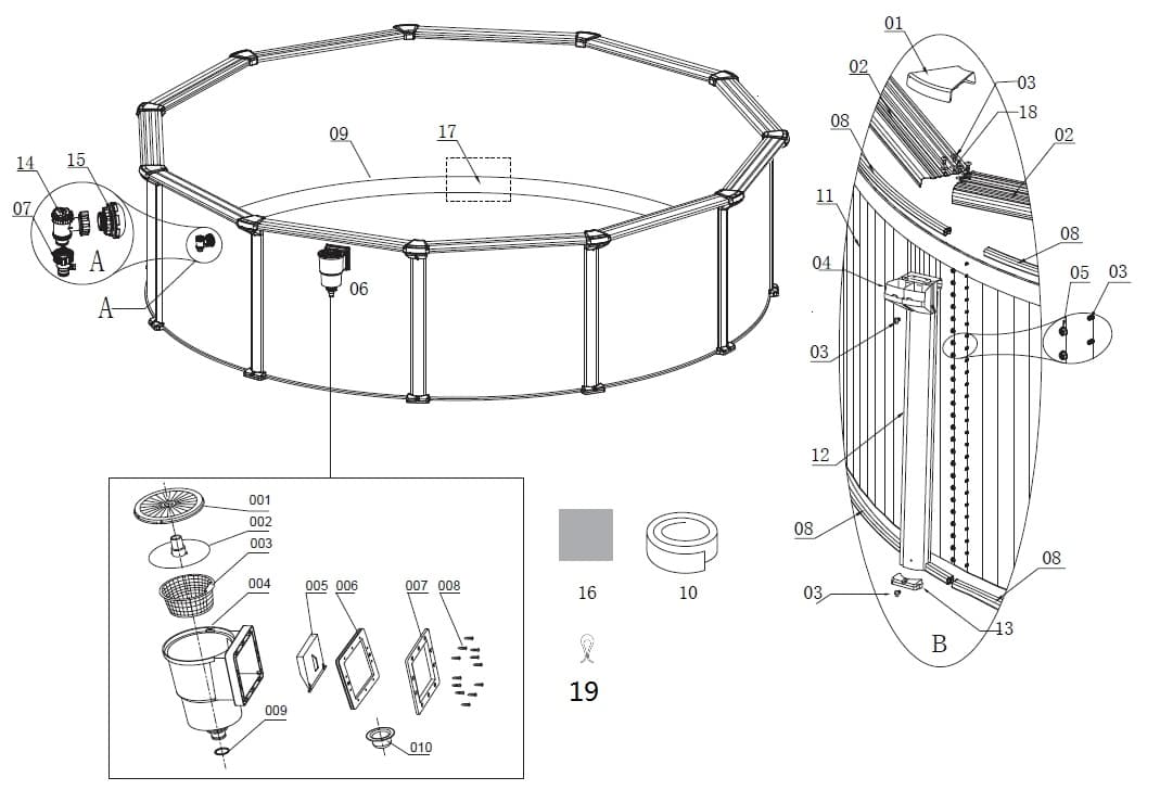 Piscina fuori terra Hydrium legno 550x130 cm Bestway Italia