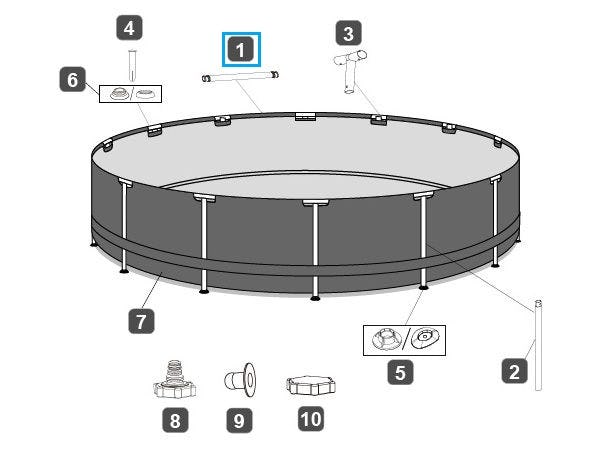 Ricambi Piscine e Spa Barra superiore per piscina rotonda Steel Pro Max da 366x100 cm Bestway 3