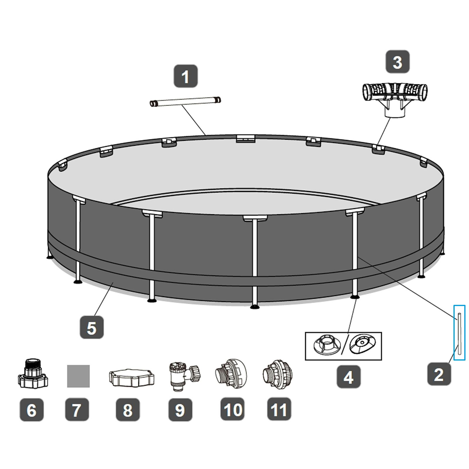 Ricambi Piscine e Spa Barra verticale per piscina Steel Pro MAX rotonda da 366x100 cm Bestway 3