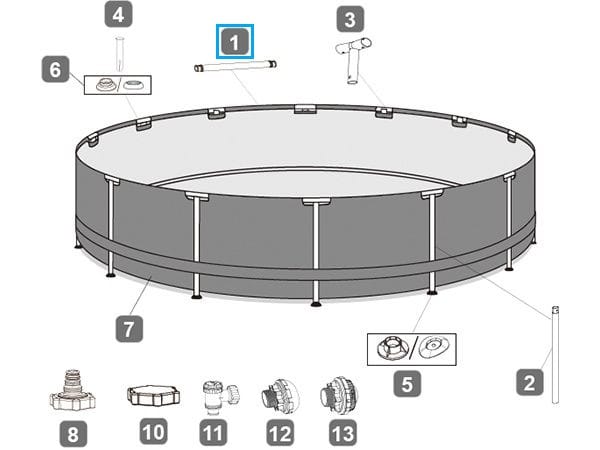 Ricambi Piscine e Spa Barra superiore per piscina Power Steel Swim Vista da 488x122 cm e 549x122 cm Bestway 3