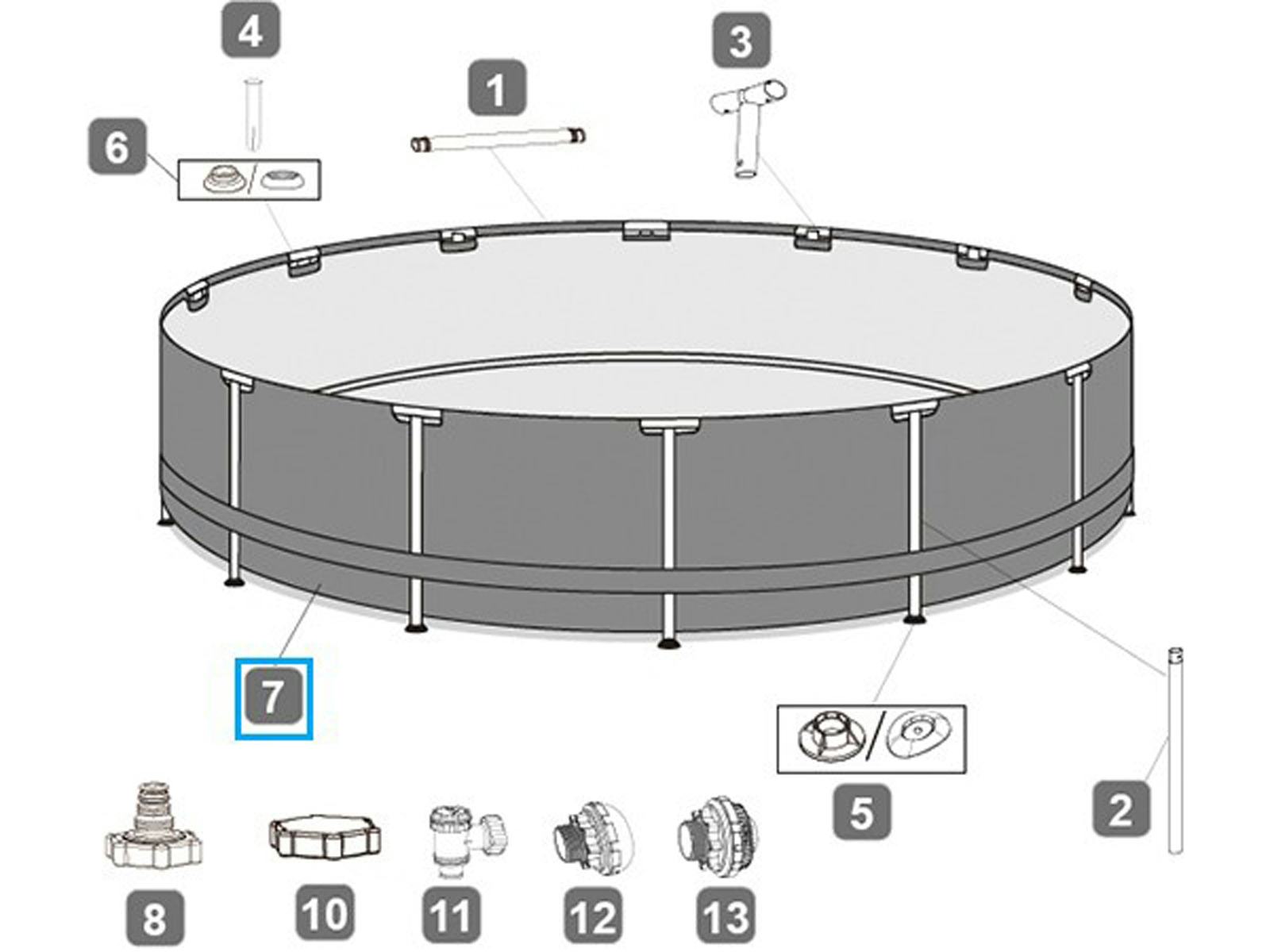 Ricambi Piscine e Spa Liner di ricambio per piscina Power Steel Swim Vista da 488x122 cm effetto legno marrone Bestway 4