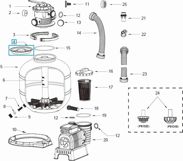 Ricambi Piscine e Spa Setaccio per filtro a sabbia da 3.785 l/h in su Bestway 3