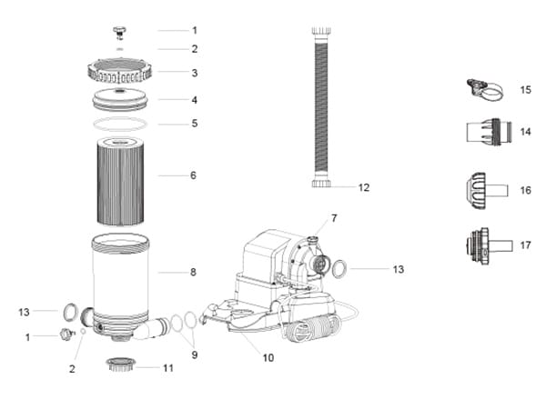 Ricambi Piscine e Spa Guarnizione per filtro a cartuccia (pompe filtro da 9463 l/h) Bestway 5