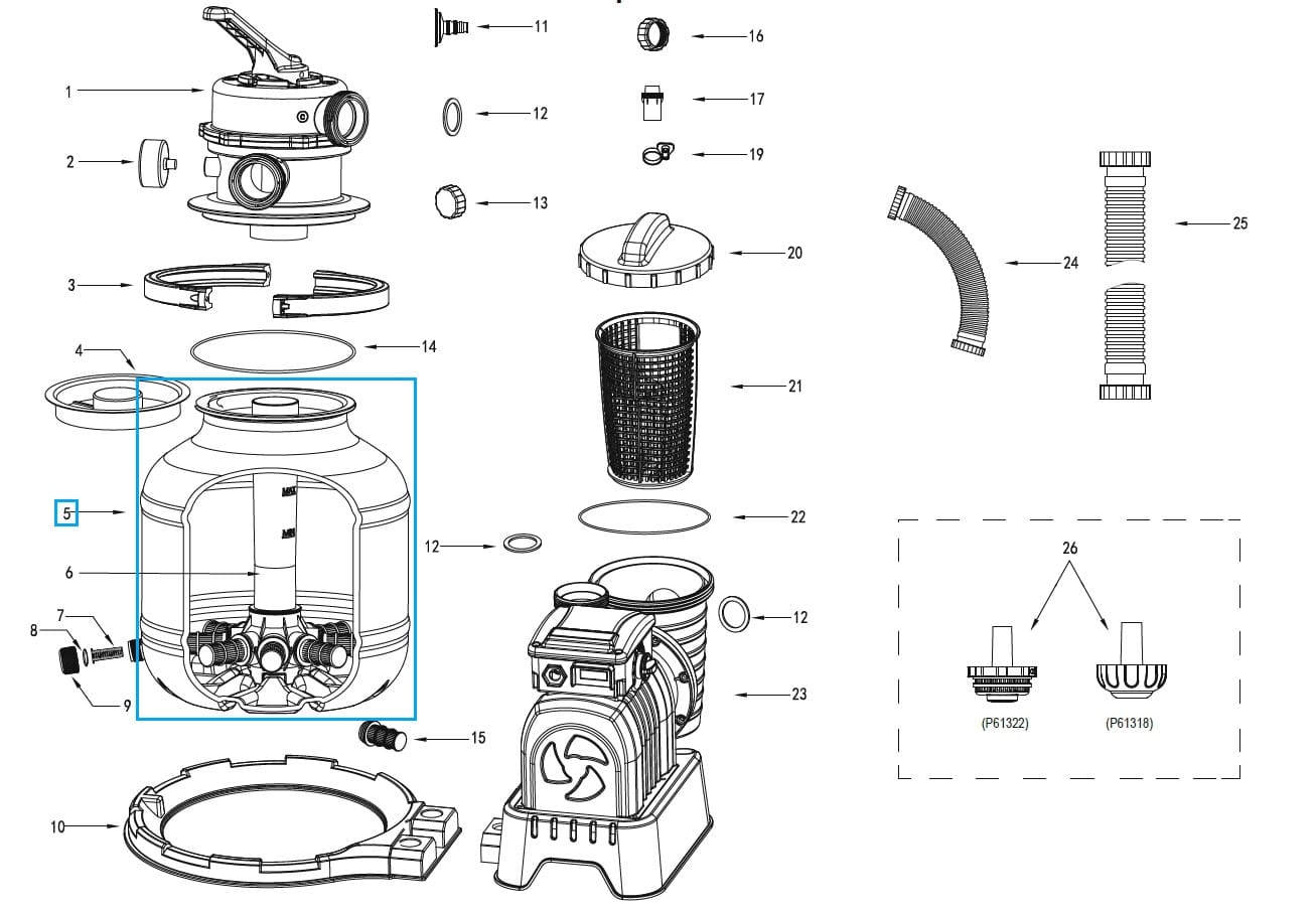 Ricambi Piscine e Spa Serbatoio del filtro a sabbia da 8.327 l/h Bestway 2
