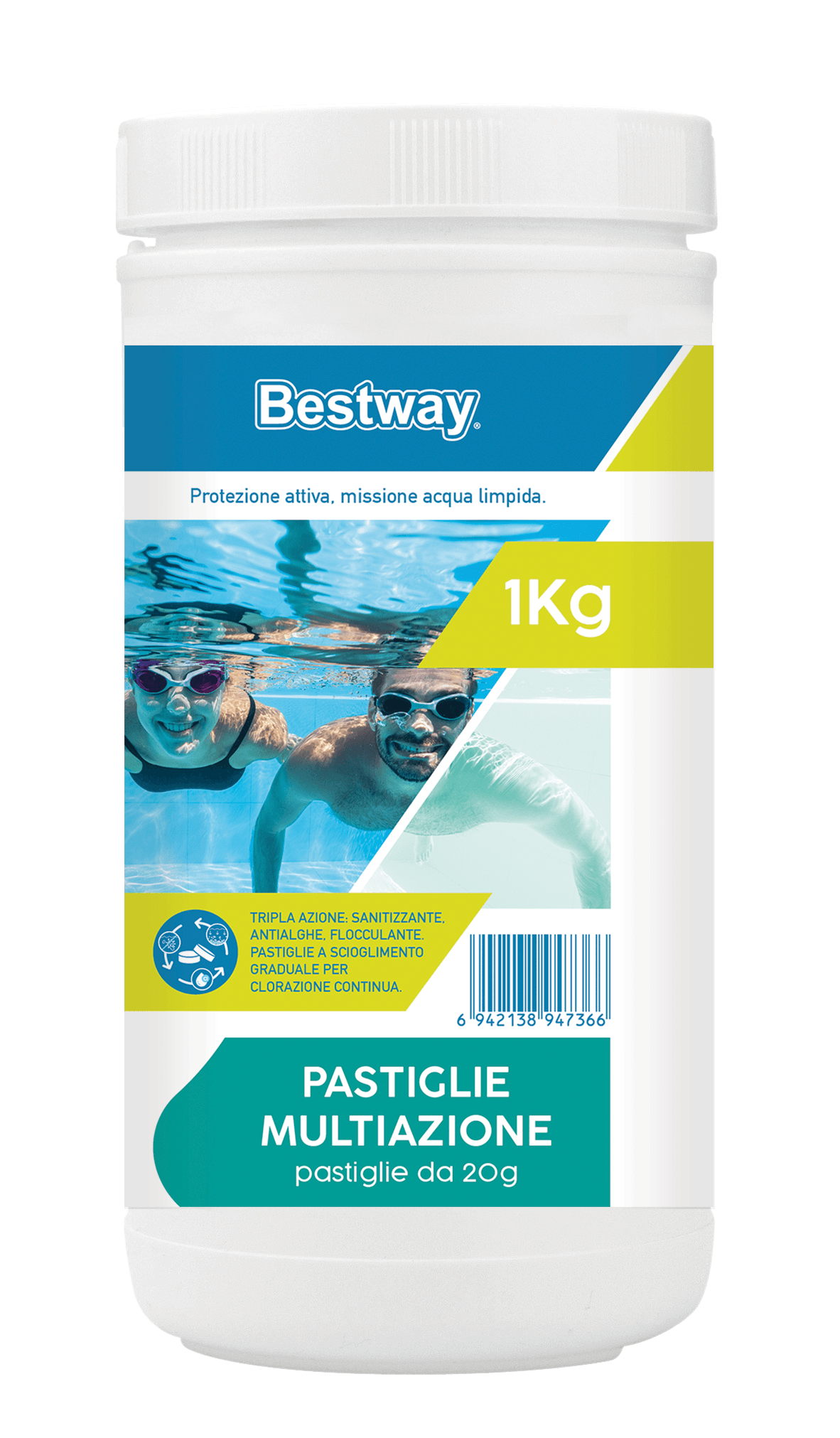 Trattamento chimico dell'acqua Pastiglie multiazione da 20 g (1 Kg) Bestway 1