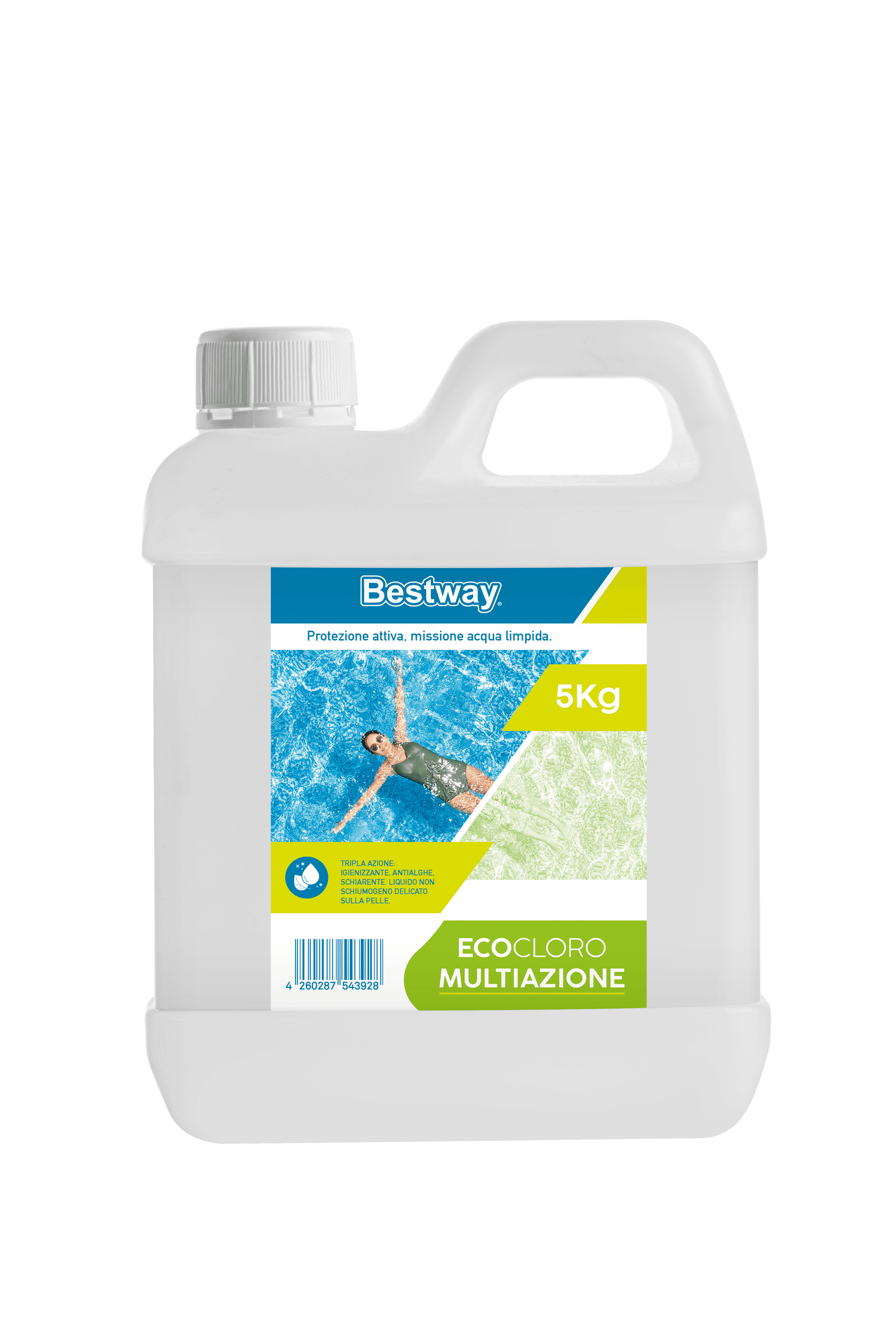 Trattamento chimico dell'acqua Eco-cloro multiazione per piscina, 5 kg Bestway 1