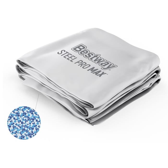 Ricambi Piscine e Spa Liner di ricambio per piscina Steel Pro Max rotonda da 366x122 cm grigio chiaro Bestway 1