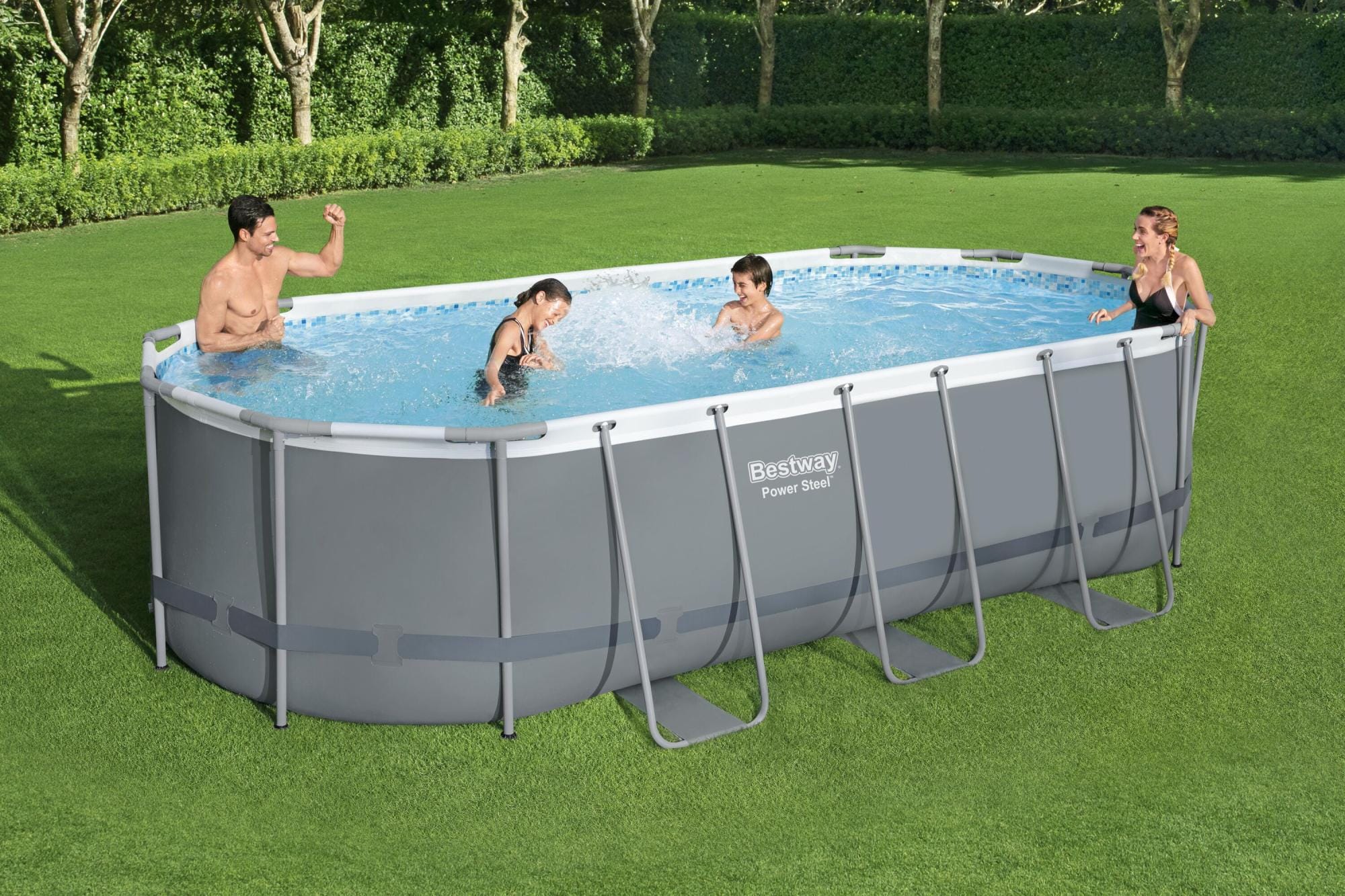 Piscine fuori terra Piscina base struttura e liner ovale Power Steel da 549x274x122 cm Bestway 2