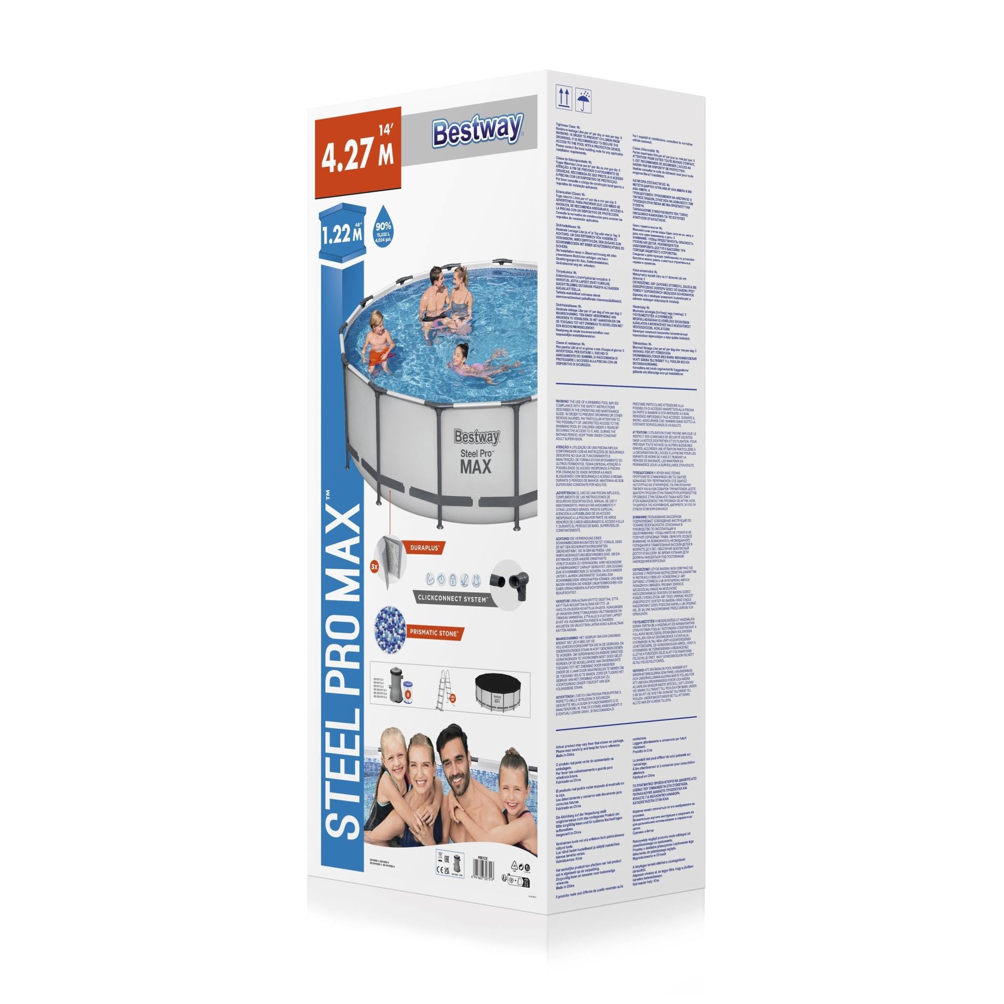 Piscine fuori terra Set piscina fuori terra rotonda Steel Pro MAX da 427x122 cm Bestway 4