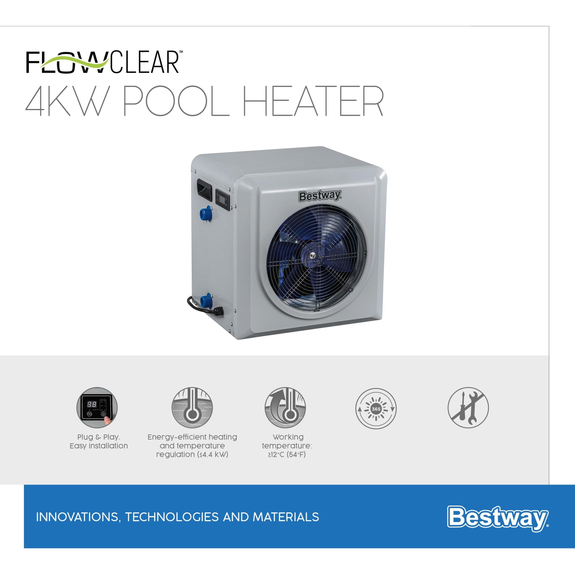 Accessori Piscine e Spa Pompa di calore per piscina fuori terra Bestway 7