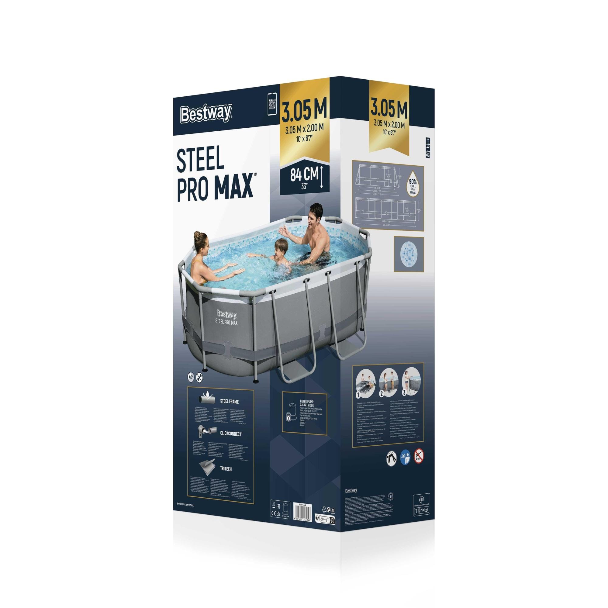 Piscine fuori terra Set piscina Steel Pro Max da 305x200x84 cm  Bestway 5