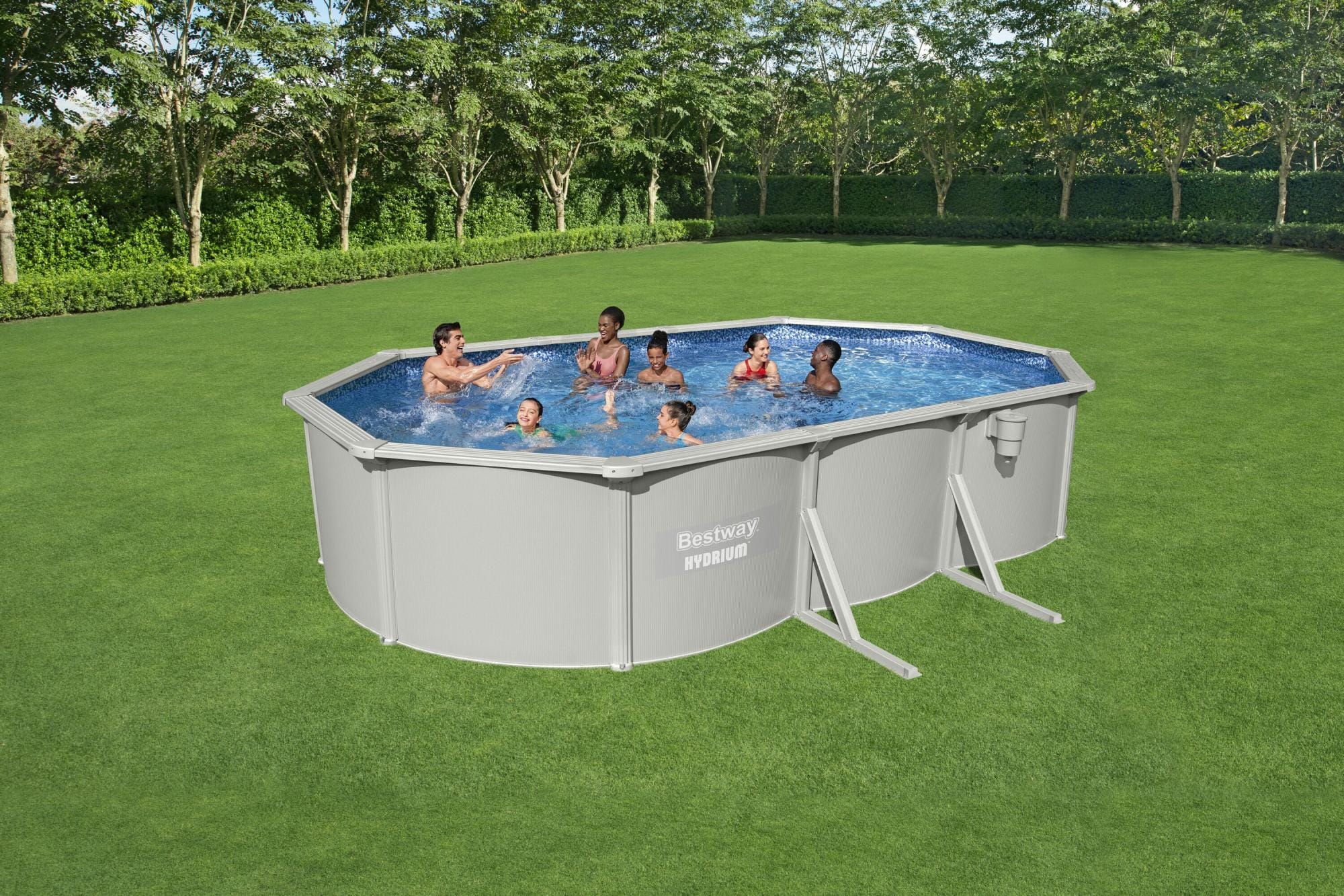 Piscine fuori terra Set piscina Hydrium grigia da 610x366x122 cm Bestway 1