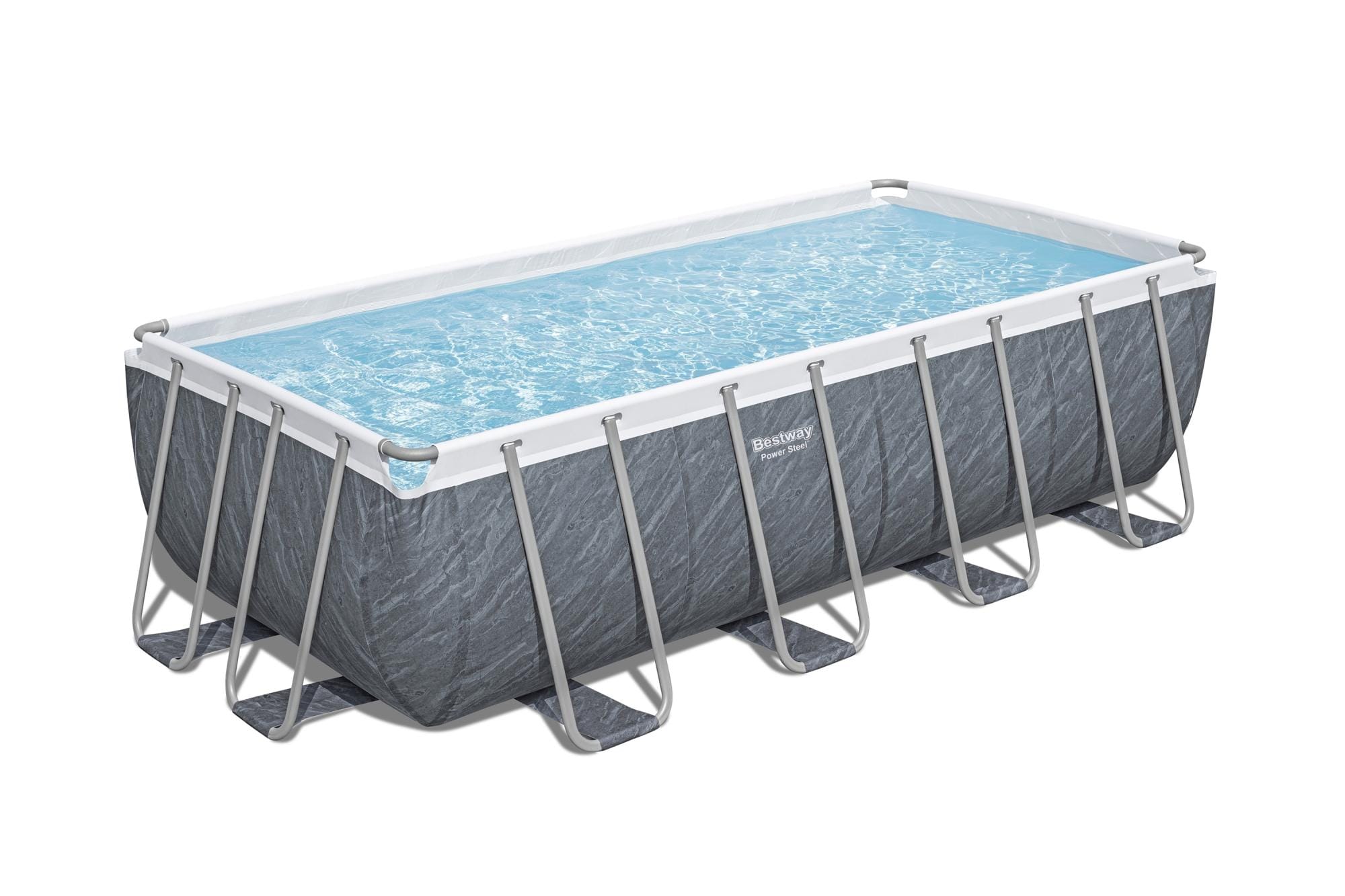 Piscine fuori terra Piscina base struttura e liner rettangolare - 488x244x122 cm effetto marmo Bestway 1