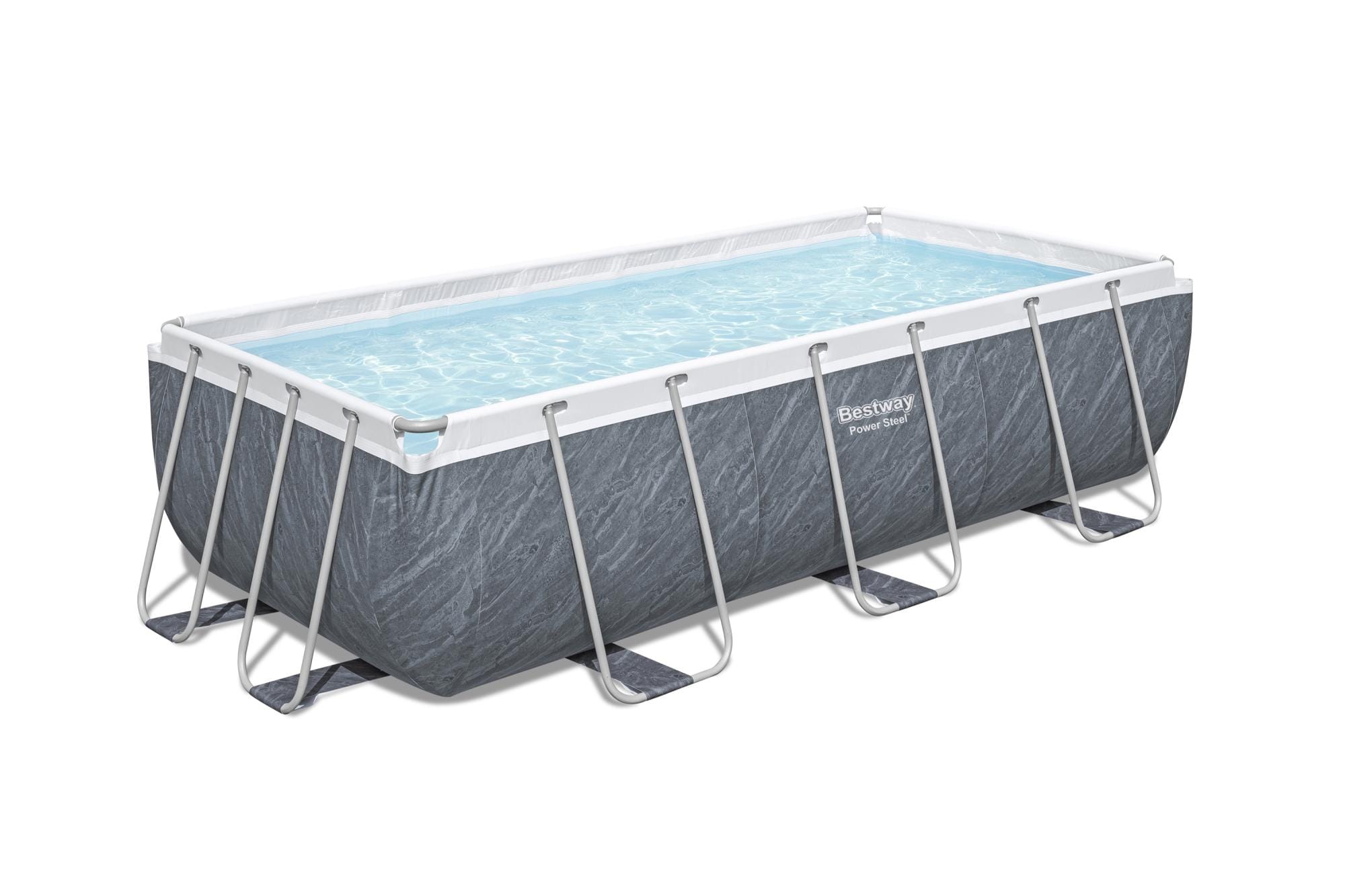 Piscine fuori terra Piscina base struttura e liner rettangolare - 404x201x100 cm effetto marmo Bestway 1