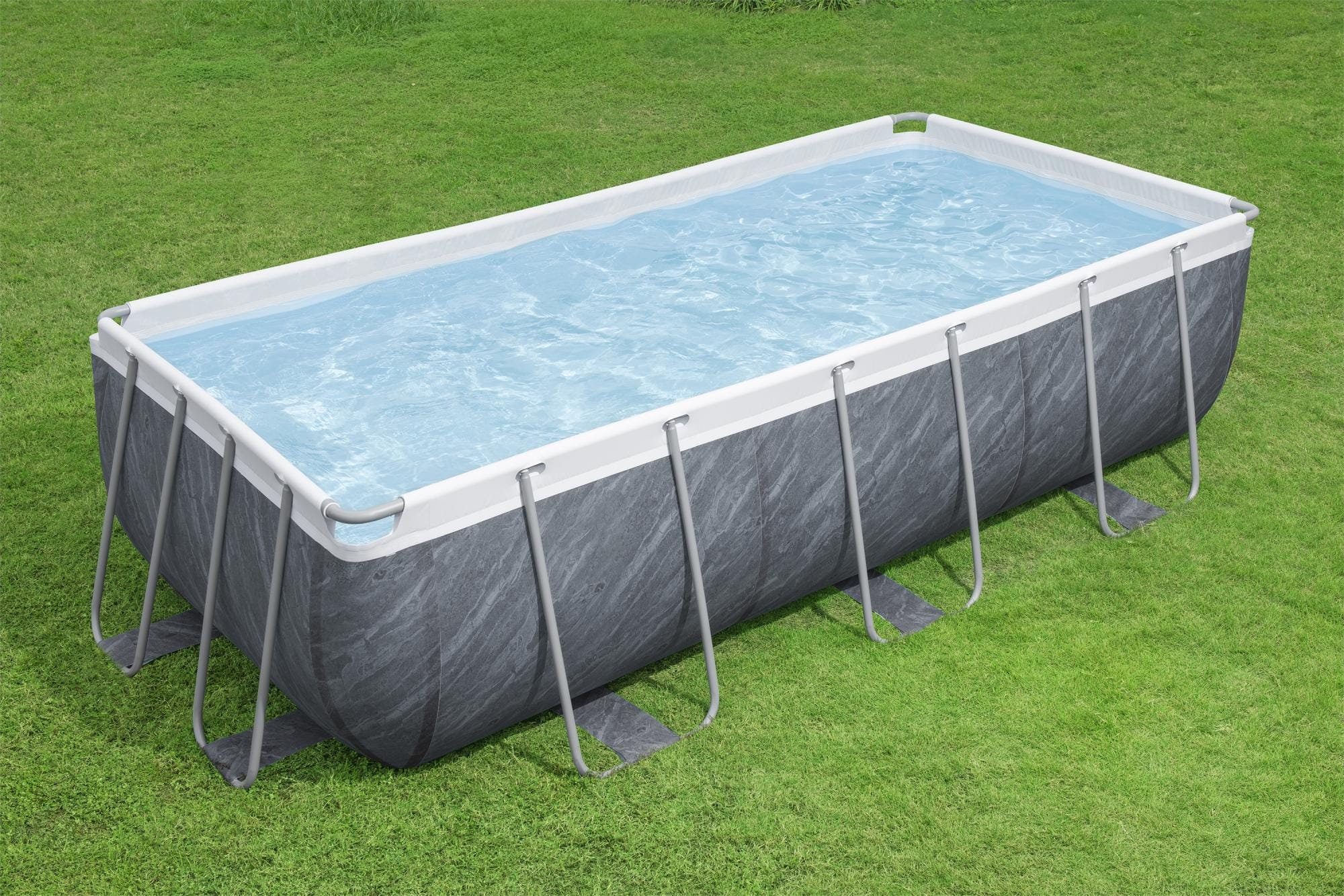 Piscine fuori terra Piscina base struttura e liner rettangolare - 404x201x100 cm effetto marmo Bestway 2