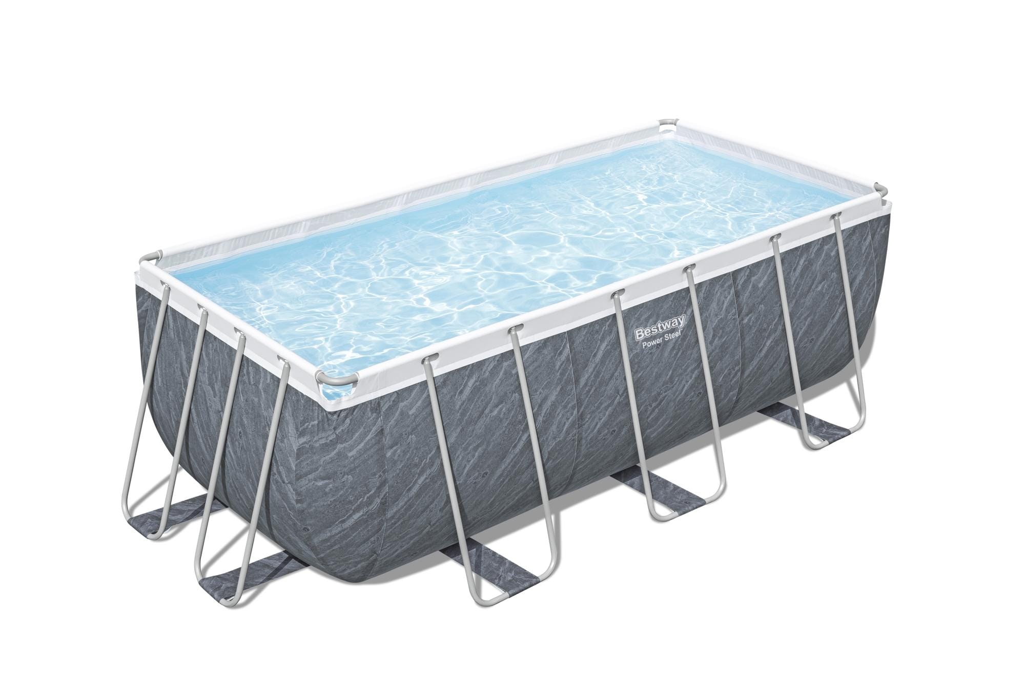 Piscine fuori terra Piscina base struttura e liner rettangolare Power Steel - 412x201x122 cm effetto marmo Bestway 1