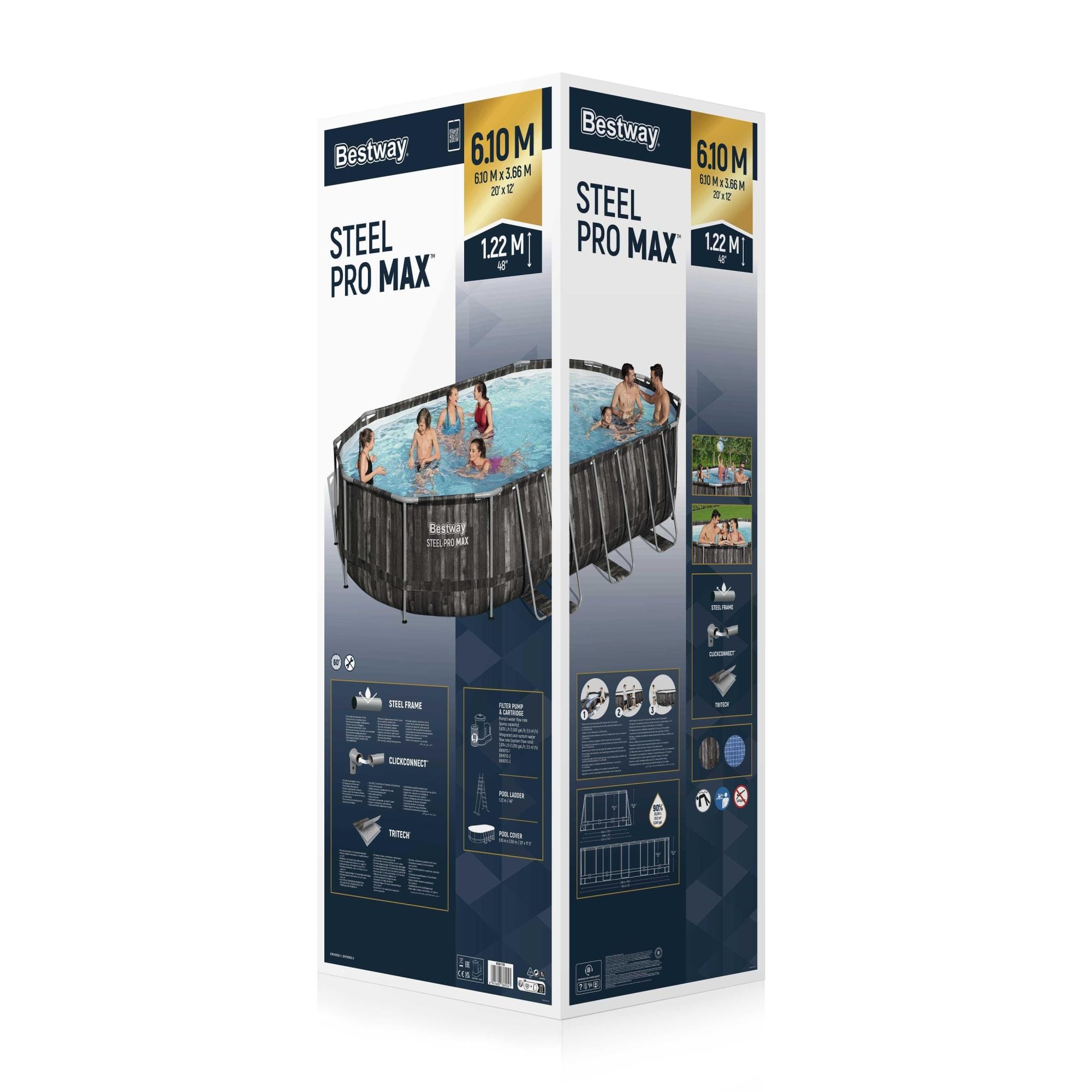 Piscine fuori terra Set piscina fuori terra Steel Pro Max da 610x366x122 cm Bestway 6